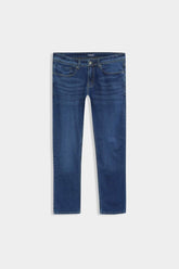Men Straight Fit Mid Blue Pant